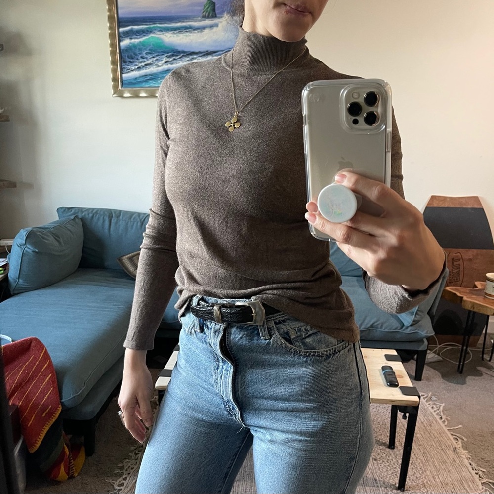 Soft Rayon Mock Neck - Picture 2 of 7